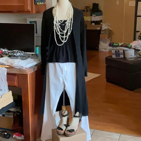 M.S.S.P. Max Studio Long Black Cardigan XS, Preowned - Picture 2 of 16